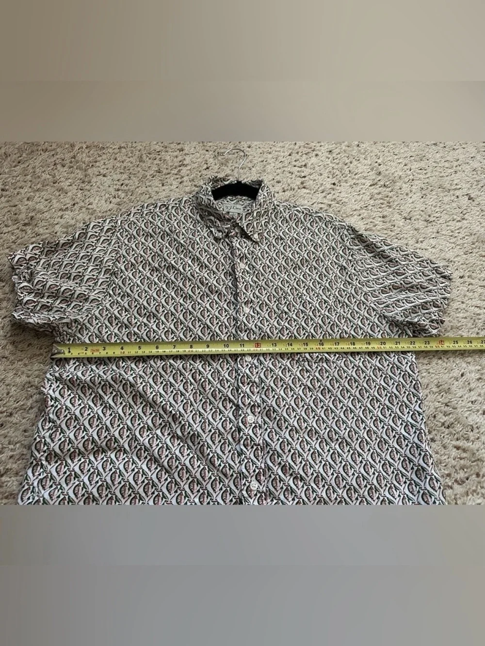 J crew Button Down Classic Fit Short-sleeve linen shirt flower print Cabana Cool